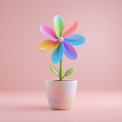 pink flower in a pot