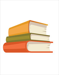 Stack of book on transparent background