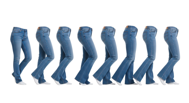 Dynamic Blue Jeans Display On Black Background
