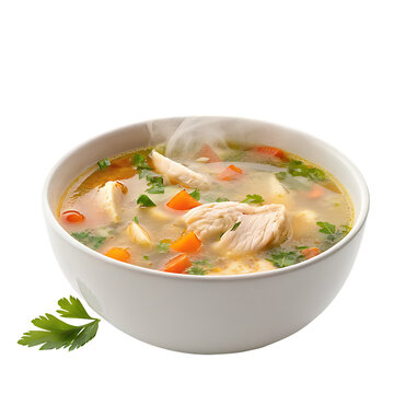 Tasty chicken soup isolated on transparent background png