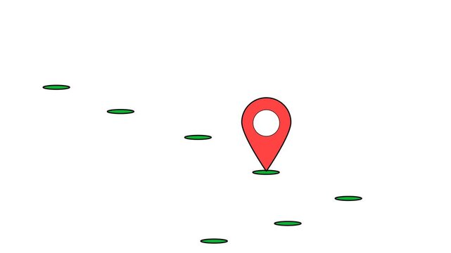 Map pointer with red pointer icon, location marker icon or map pin.