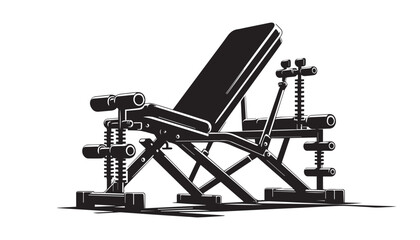 black color gym equipment silhouette vector illustration, solid white background