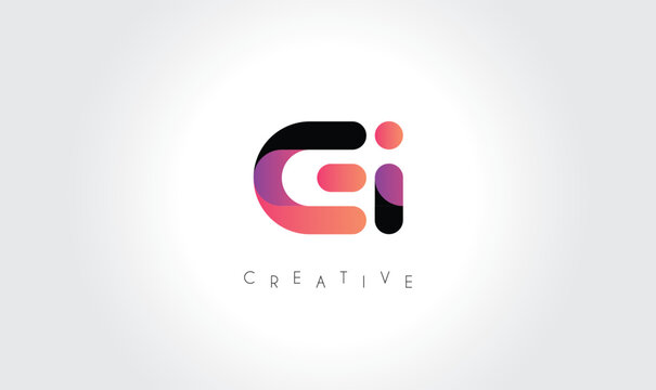 EI Modern Gradient Abstract Logo &ndash; Creative Rounded Lettermark Branding Design