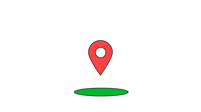 Map pointer with red pointer icon, location marker icon or map pin.