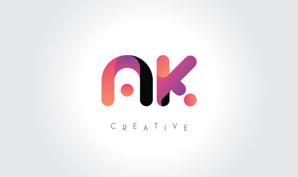 NK Modern Gradient Abstract Logo &ndash; Creative Rounded Lettermark Branding Design