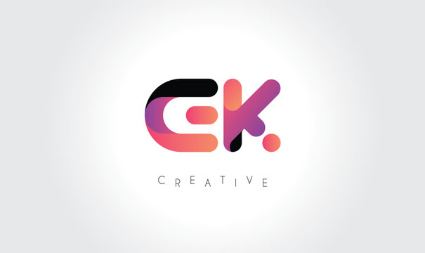 EK Modern Gradient Abstract Logo &ndash; Creative Rounded Lettermark Branding Design