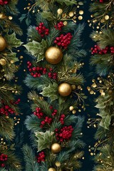 Christmas wreath decoration pattern background