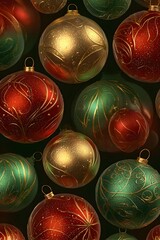 red and gold christmas balls