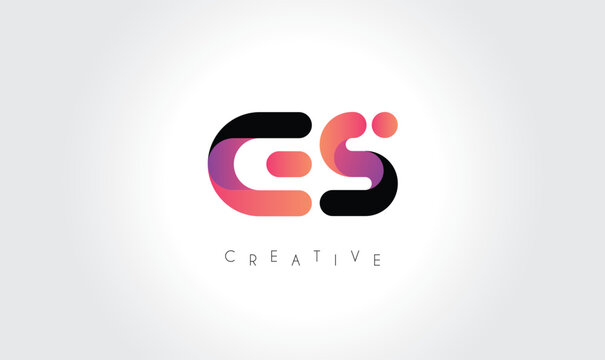 ES Modern Gradient Abstract Logo &ndash; Creative Rounded Lettermark Branding Design