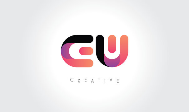 EW Modern Gradient Abstract Logo &ndash; Creative Rounded Lettermark Branding Design