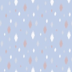 Modern Ikat Winter Dot Ikat: Soft Diamond Dots in Mauve, Gray, and White on Frosted Blue