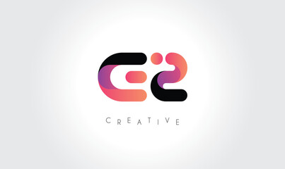 EZ Modern Gradient Abstract Logo – Creative Rounded Lettermark Branding Design