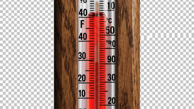 Thermometer showing high temperature.