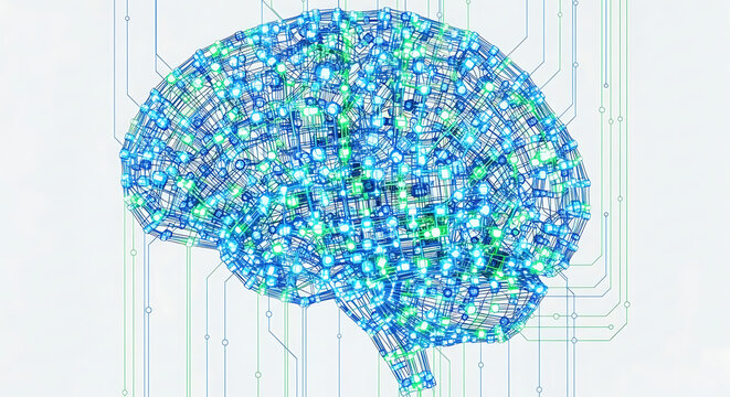 Ai brain concept with network connections