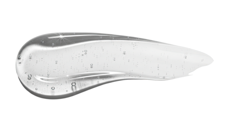 Long ribbon style serum smear glossy shine on white