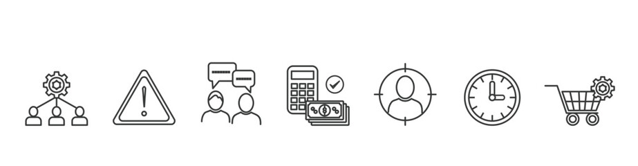 Project management banner icon vector illustration concept with icon of human resources, risk, scope, cost, communication, time and procurement