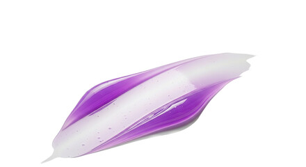 Lavender pastel gel smear with glossy highlights over white minimal surface