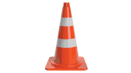 Orange Traffic Cone with White Stripes on White Background safety cone road cone