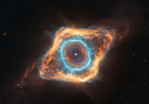 Celestial ring nebula in space cosmic structures and stellar formation