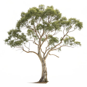 Green eucalyptus tree isolated on transparent background png
