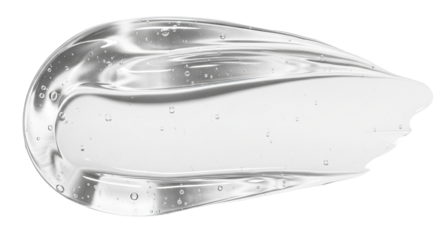 Hyaluronic acid gel smear ultra glossy texture on white