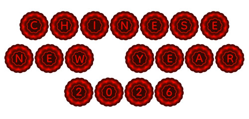 A striking red glowing heart-shaped neon frame with the text “Chinese New Year 2026.” The luminous red halo and vibrant glow create an energetic festive look perfect for Lunar New Year promotions