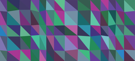 Green Purple And Teal Geometric Pattern With Faceted Triangles vector illustration