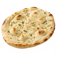 Soft garlic naan isolated on transparent background png