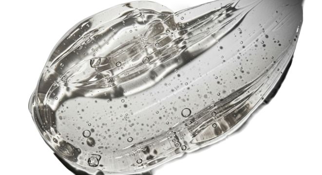 High contrast gel smear close up macro texture on white