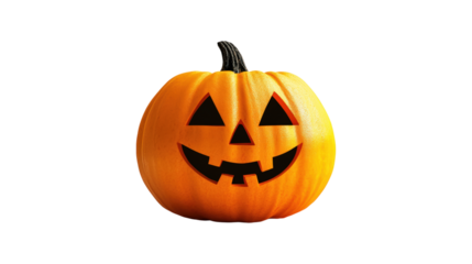 Carved Halloween Pumpkin Face isolated on a transparent background 6
