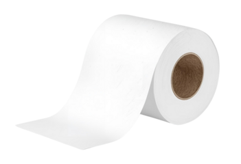Roll of white toilet paper for clean, convenient everyday bathroom use.