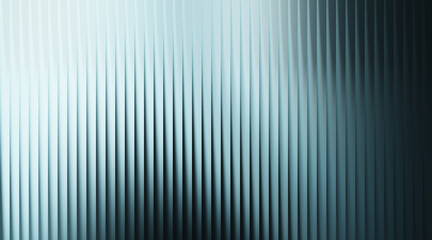 Fototapeta premium Frosted Glass Texture with Vertical Ribs and Blue Gradient Light ribbed texture vertical lines