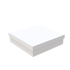Naklejka premium 3D Render a white box with a lid on a white background