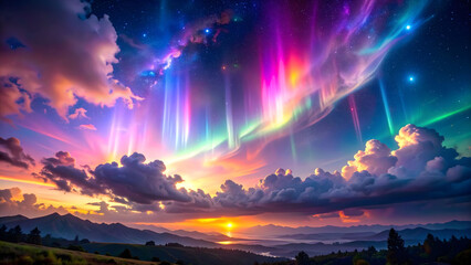 Rainbow Skies at the Edge of Dawn