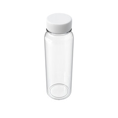3D Render a clear glass jar with a white lid