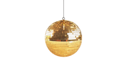 Golden Disco Ball isolated on a transparent background 1