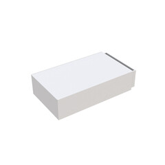 3D Render a white box with a lid on a white background