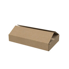 3D Render a brown box with a handle on a white background