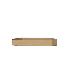 3D Render a cardboard box with a lid on a white background