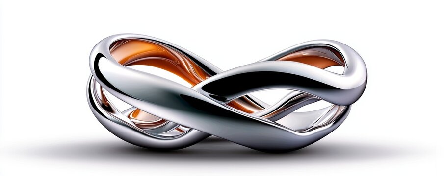 Elegant infinity loop ring jewelry showcase metal craft minimalist design close-up timeless symbol of love