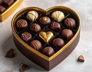 Gift Chocolates with Decorative Heart Tin Container 