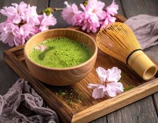 Matcha Powder with Chasen Bamboo Wisk 