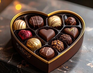 Gift Chocolates with Decorative Heart Tin Container 