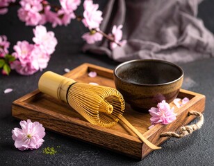 Matcha Powder with Chasen Bamboo Wisk 