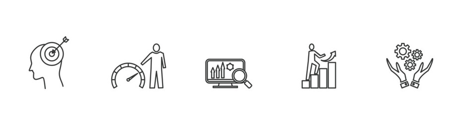 Six sigma banner icon vector illustration concept for process improvement with icon of define, measure, analyze, improve, and control