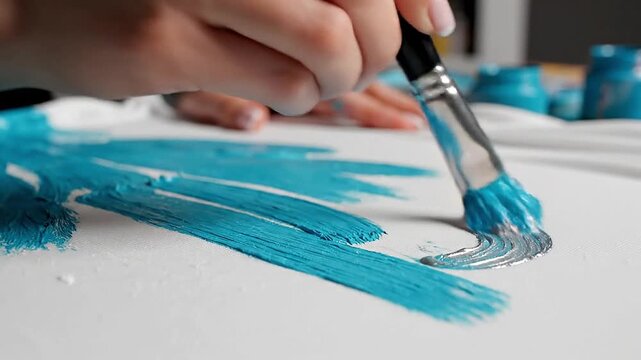 Enthralling angle shows hand painting on lycra