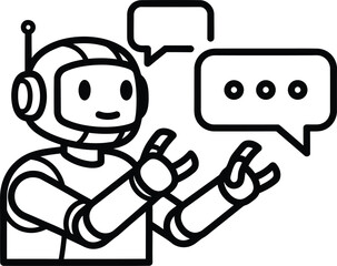 Fototapeta premium Artificial Intelligence Chatbot Providing Information