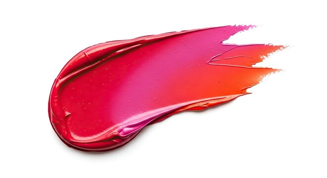 Lipstick swatch makeup beauty cosmetic red pink orange texture smear stroke sample color gradient vibrant glossy smooth isolated background product - Powered by Adobe