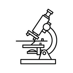 Simple line drawing of a compound microscope