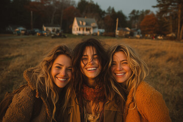 Golden Hour Laughter in a Sunlit Meadow